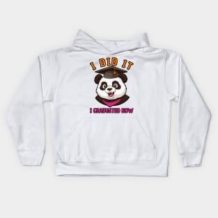 Panda I Graduated Kids Hoodie